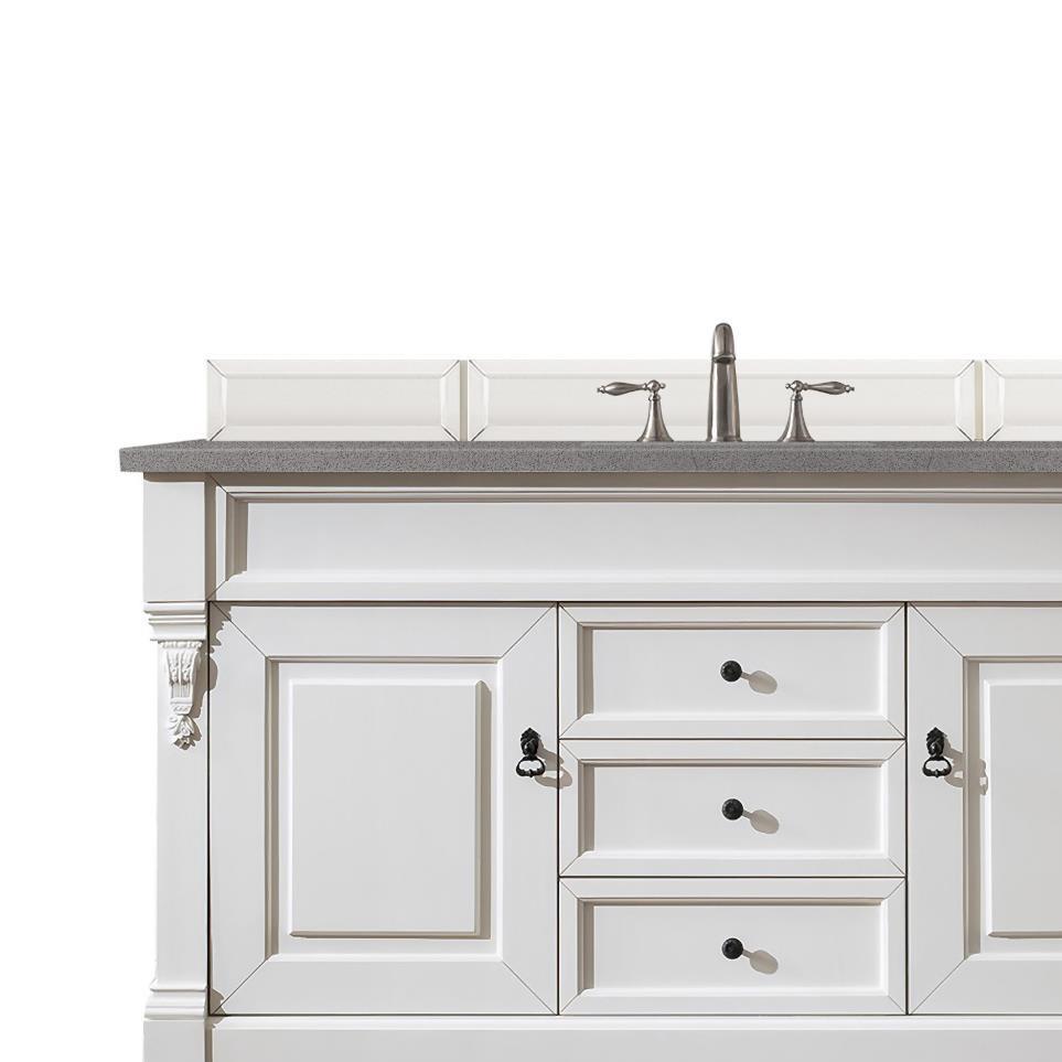 Base with Sink Top Bright White White Vanities