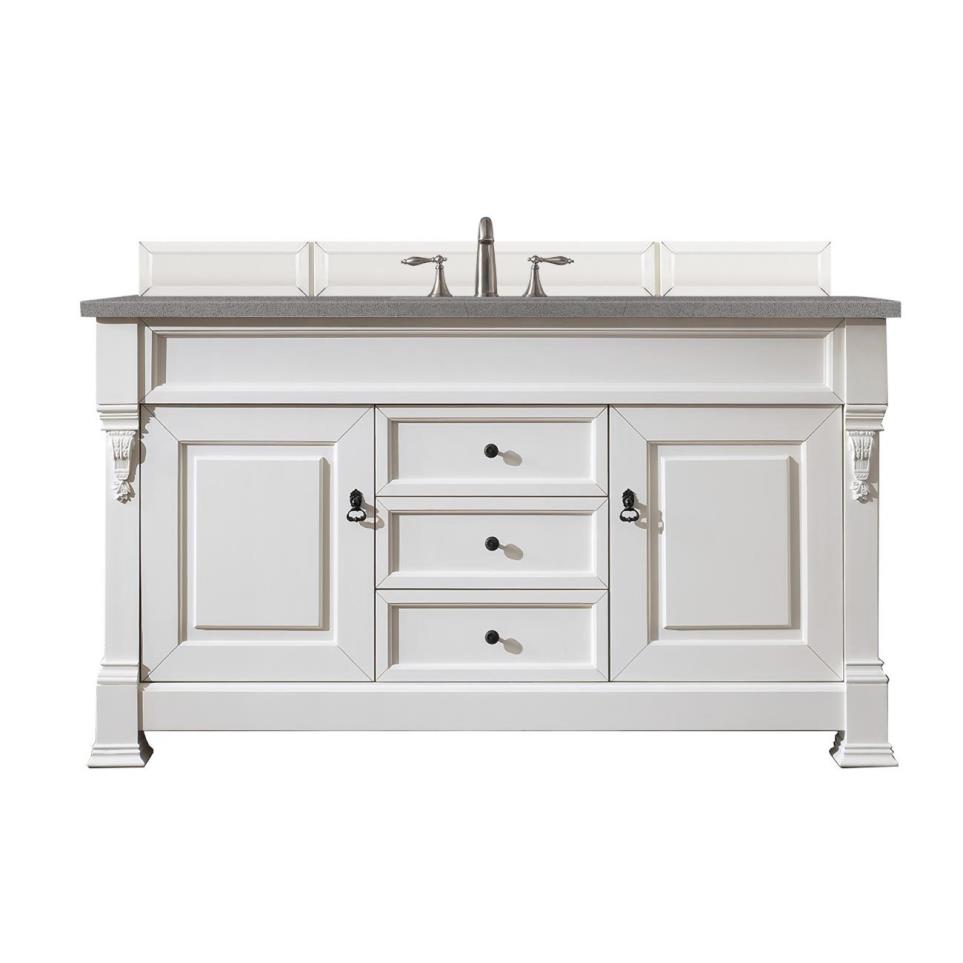 Base with Sink Top Bright White White Vanities