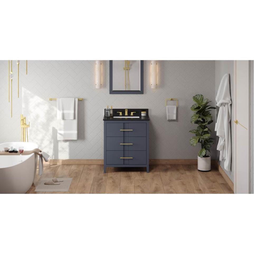 Base with Sink Top Blue Steel Grey / Black Vanities