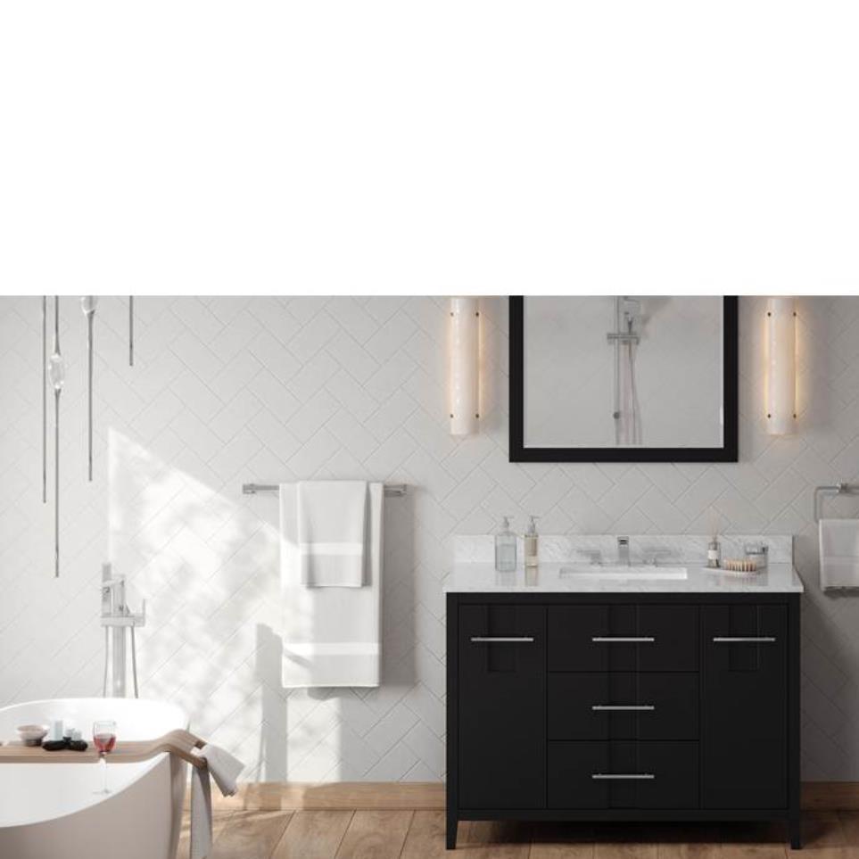 Base with Sink Top Black Grey / Black Vanities