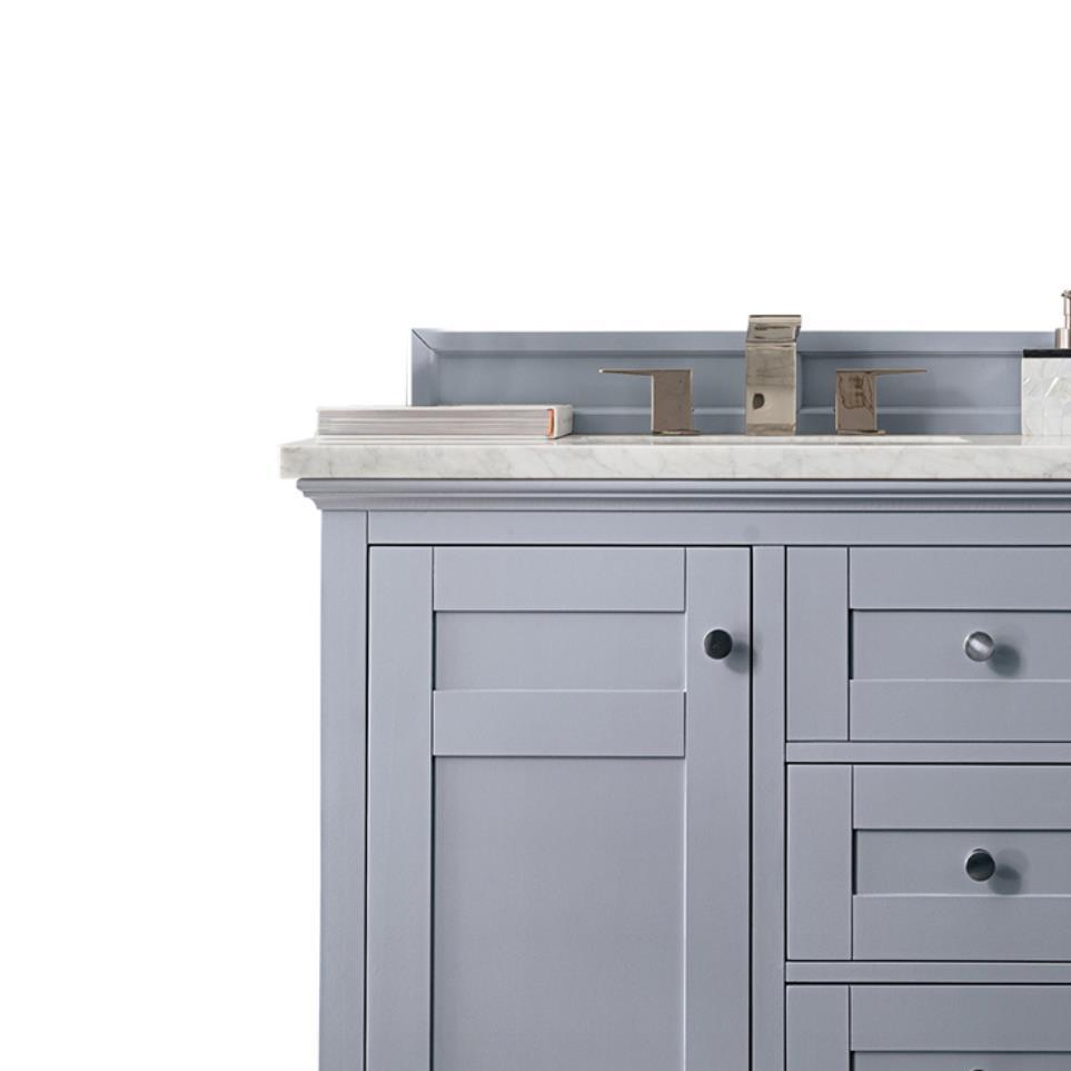 Base with Sink Top Silver Gray Grey / Black Vanities