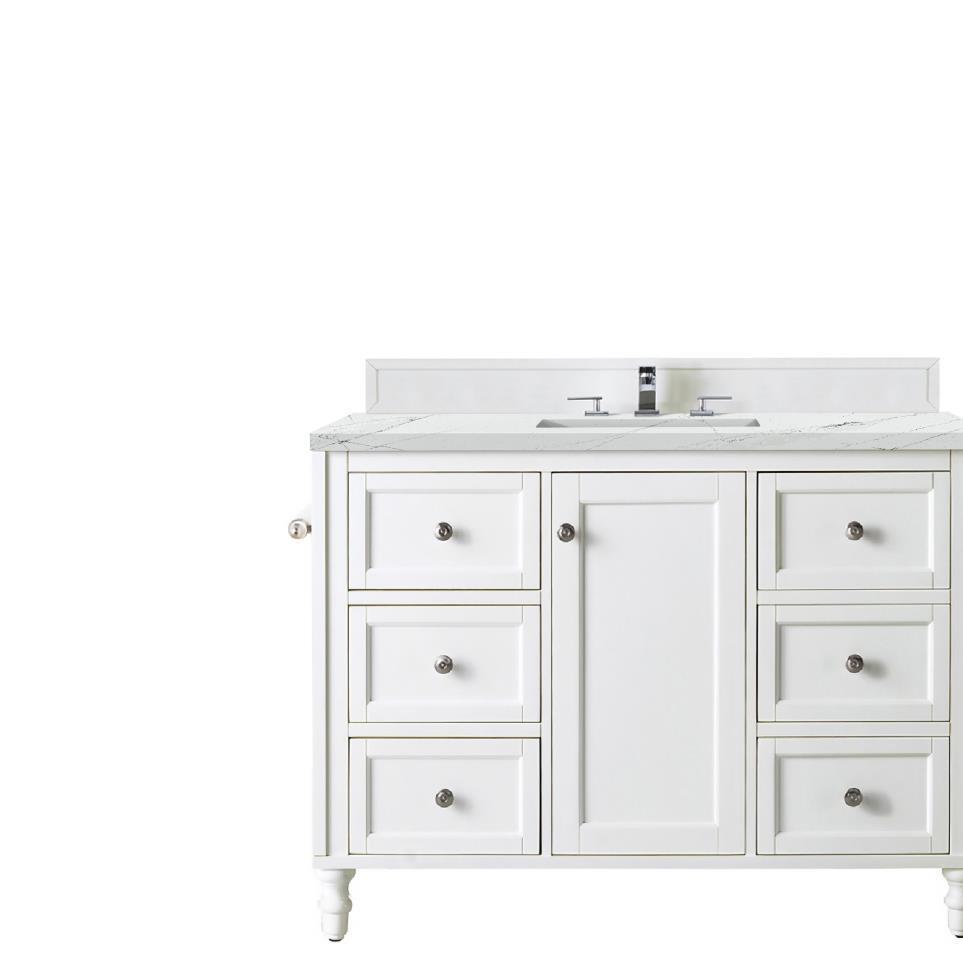 Base with Sink Top Bright White White Vanities