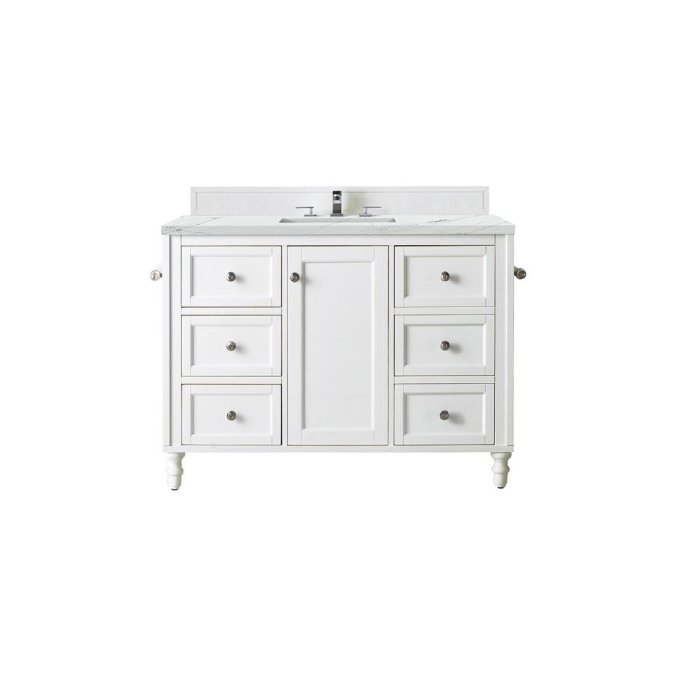 Base with Sink Top Bright White White Vanities