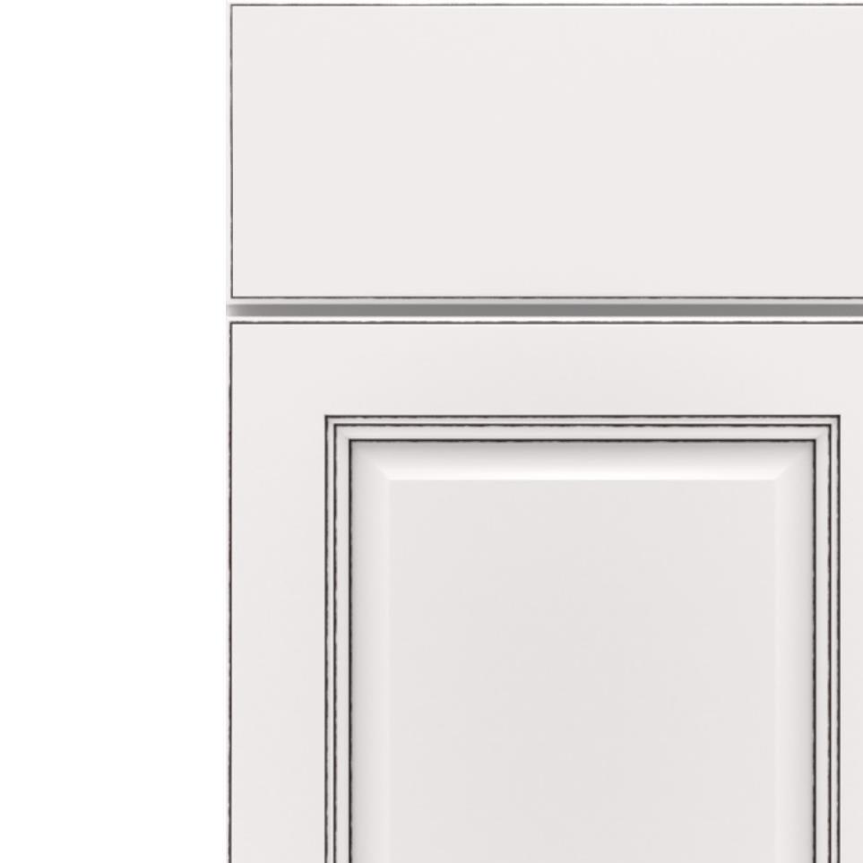 Square White With Amaretto Creme Detail Glaze - Paint Square Cabinets