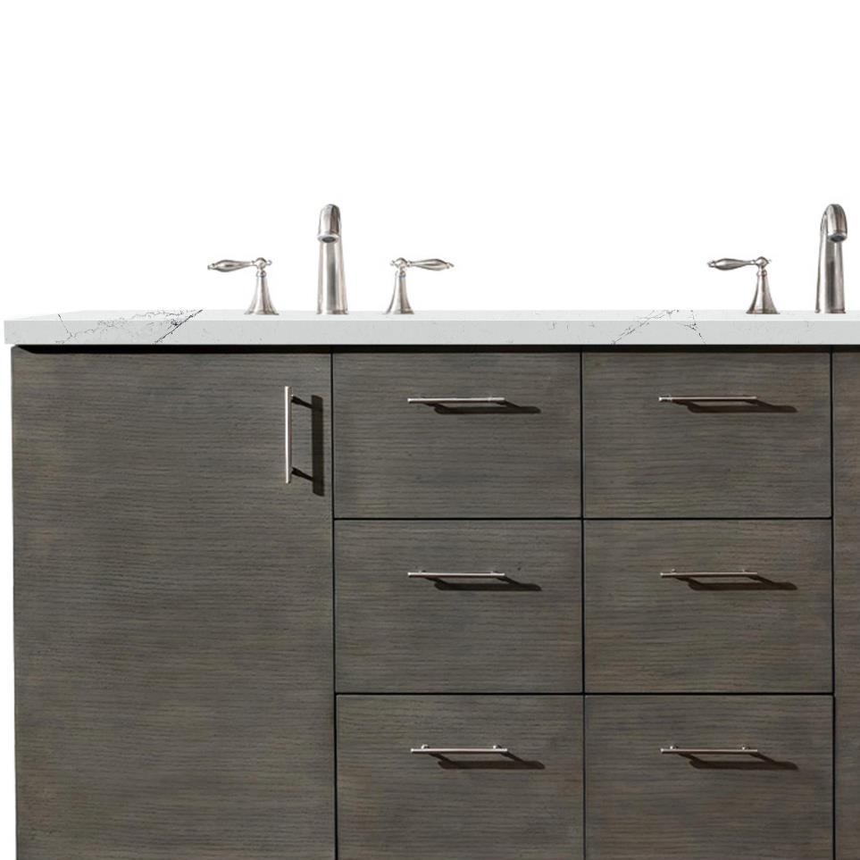 Base with Sink Top Silver Oak Medium Finish Vanities