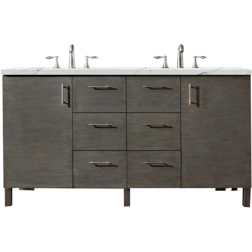 Base with Sink Top Silver Oak Medium Finish Vanities