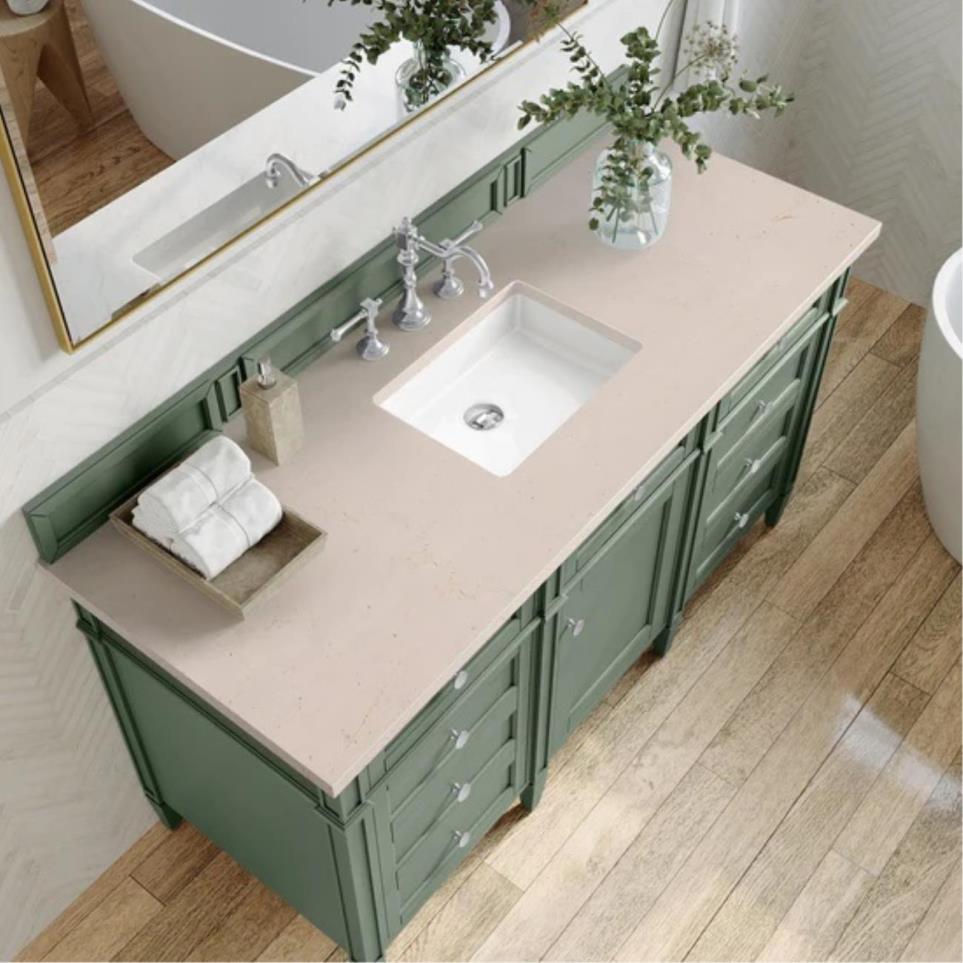 Base with Sink Top Smokey Celadon Green Vanities