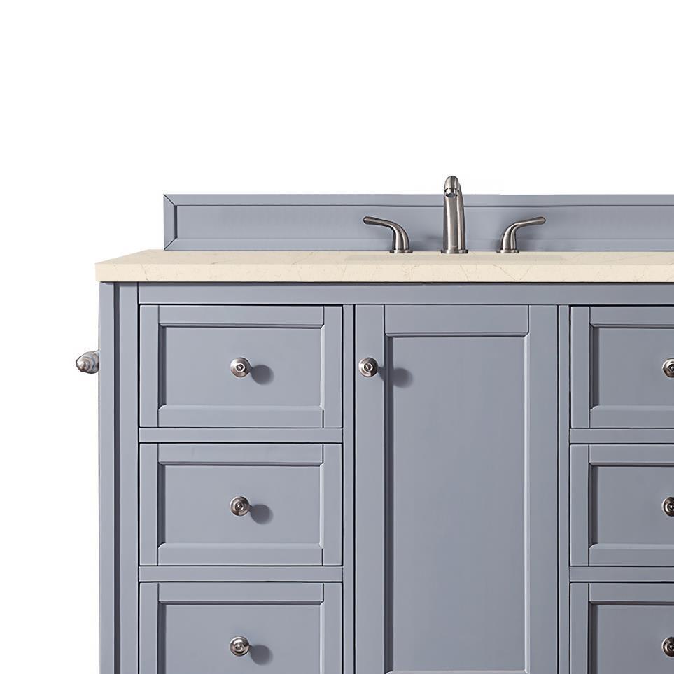 Base with Sink Top Silver Gray Grey / Black Vanities