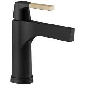 Bath Matte Black With Champagne Bronze Black Faucets