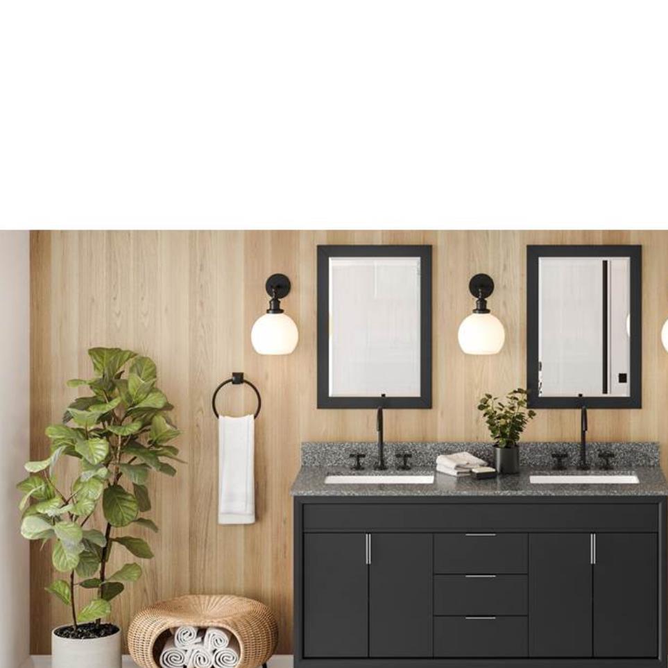 Base with Sink Top Black Grey / Black Vanities