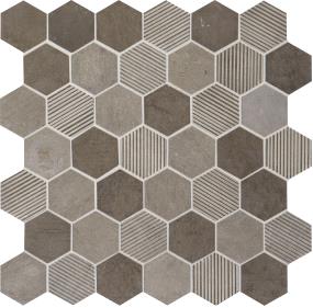 Mosaic Moselle Gris Mix Brown Tile