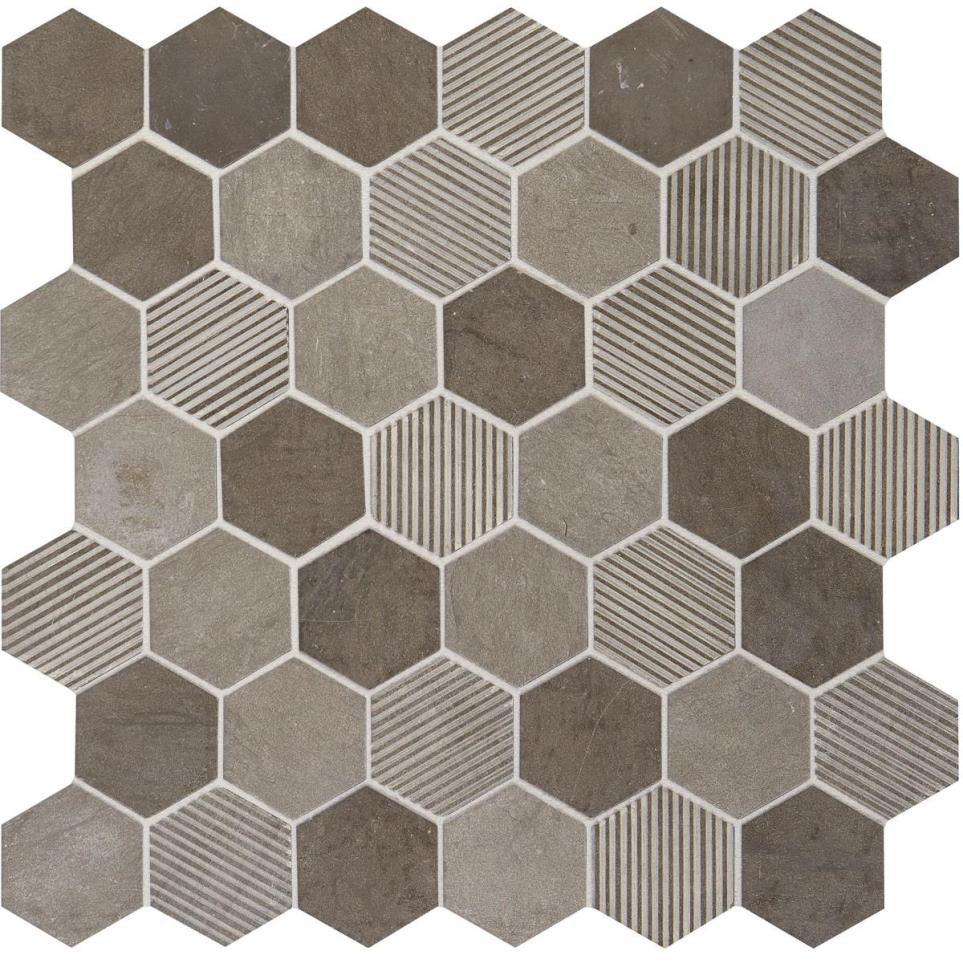 Mosaic Moselle Gris Mix Brown Tile