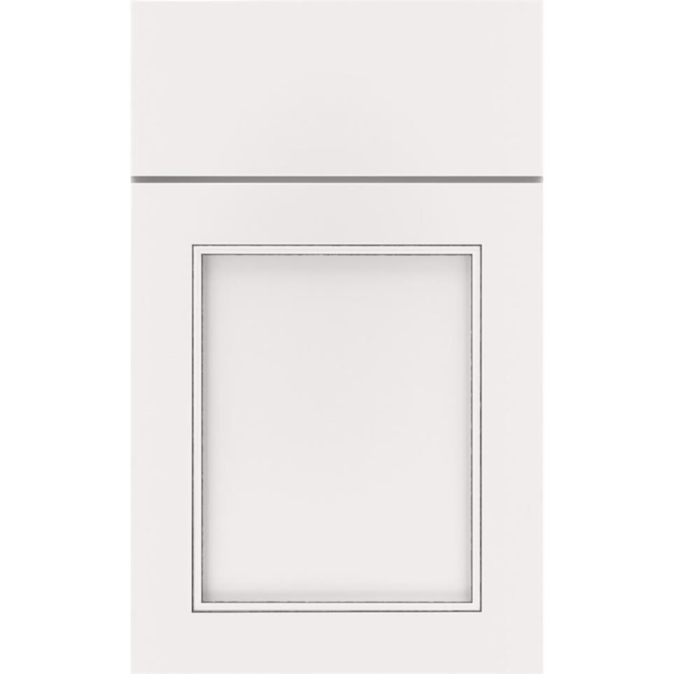 Square White With Grey Stone Detail Glaze - Paint Square Cabinets