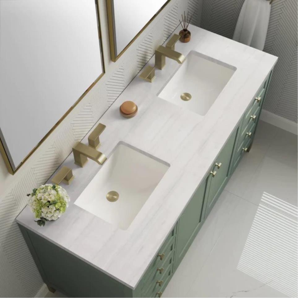 Base with Sink Top Smokey Celadon Green Vanities