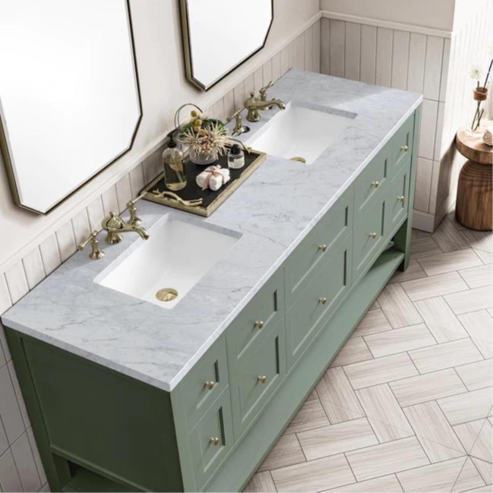 Base with Sink Top Smokey Celadon Green Vanities