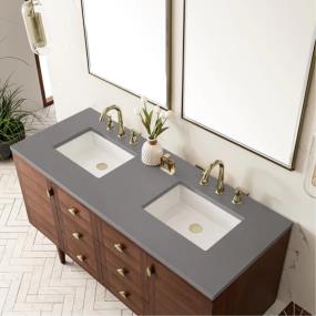 Base with Sink Top Mid-Century Walnut Dark Finish Vanities