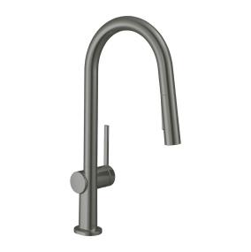 Kitchen Brushed Black Chrome Black Faucets
