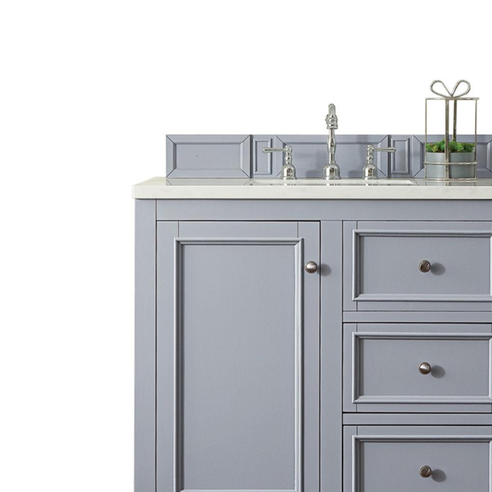 Base with Sink Top Silver Gray Grey / Black Vanities