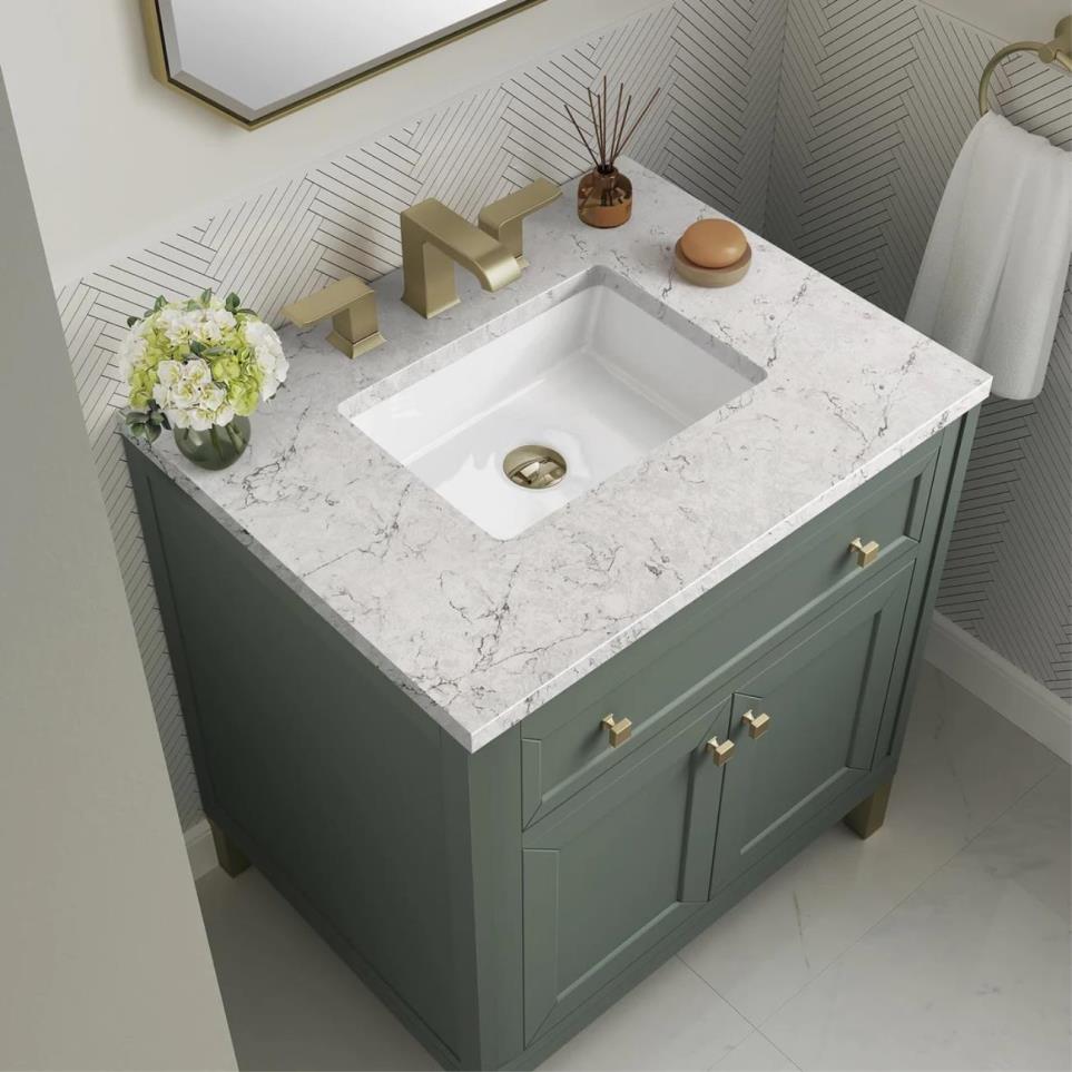 Base with Sink Top Smokey Celadon Green Vanities