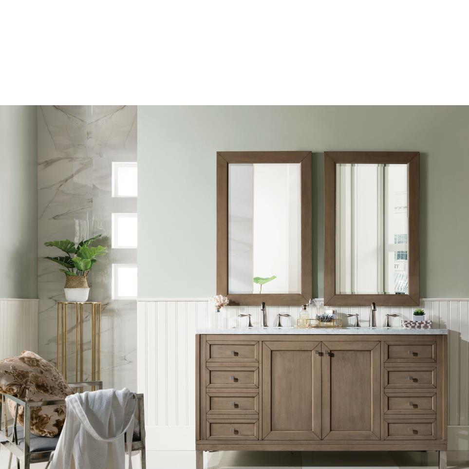 Base with Sink Top White Washed Walnut Light Finish Vanities