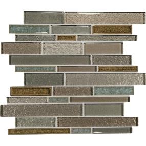 Mosaic Sapphire Lagoon Glass Brown Tile