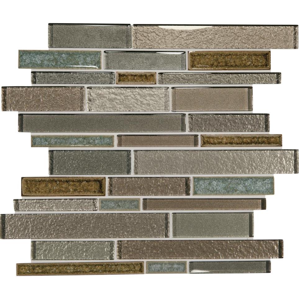 Mosaic Sapphire Lagoon Glass Brown Tile