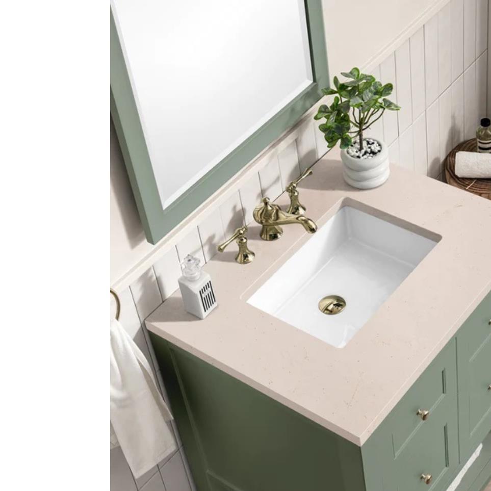 Base with Sink Top Smokey Celadon Green Vanities