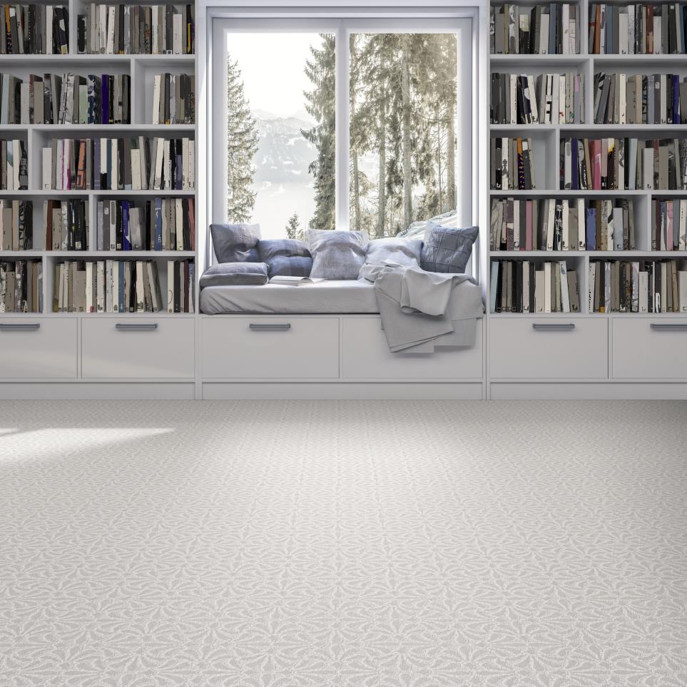 Pattern Chalked White Beige/Tan Carpet