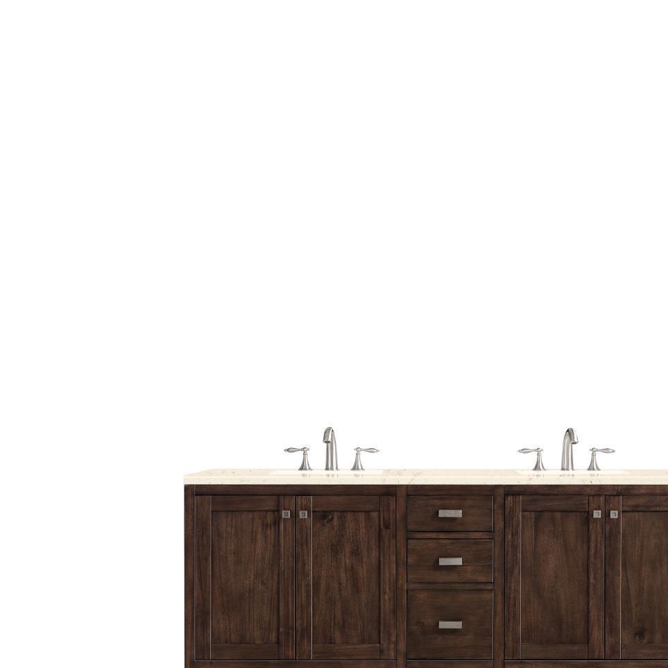 Base with Sink Top Mid Century Acacia Dark Finish Vanities