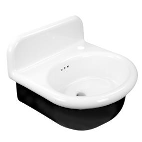Bath Porcelain Enamel Glaze White With Black  Bathroom Sinks