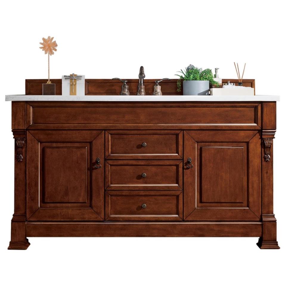 Base with Sink Top Warm Cherry Medium Finish Vanities