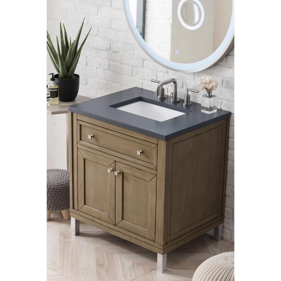 Base with Sink Top White Washed Walnut Light Finish Vanities