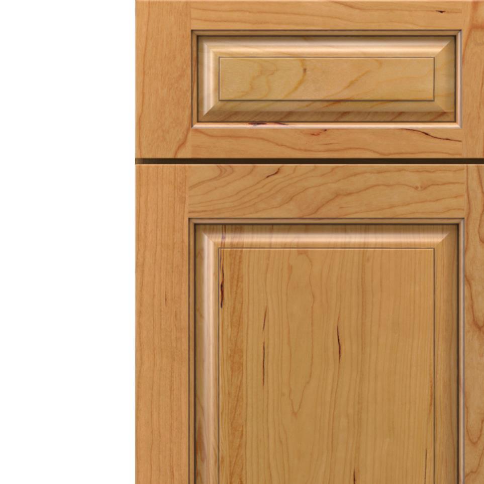 5 Piece Natural Toasted Almond Penned Glaze - Stain 5 Piece Cabinets