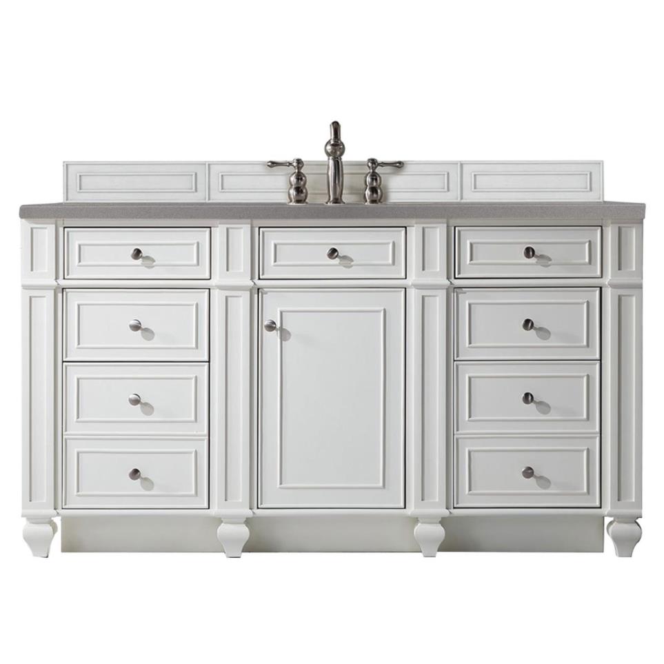 Base with Sink Top Bright White White Vanities