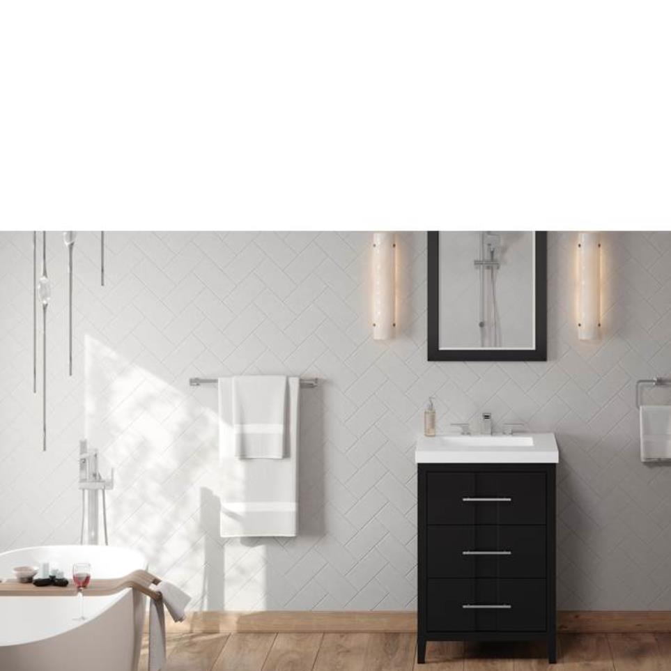 Base with Sink Top Black Grey / Black Vanities