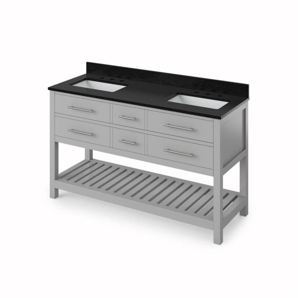 Base with Sink Top Grey Grey / Black Vanities