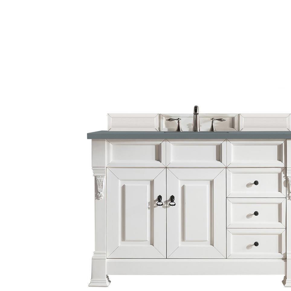 Base with Sink Top Bright White White Vanities