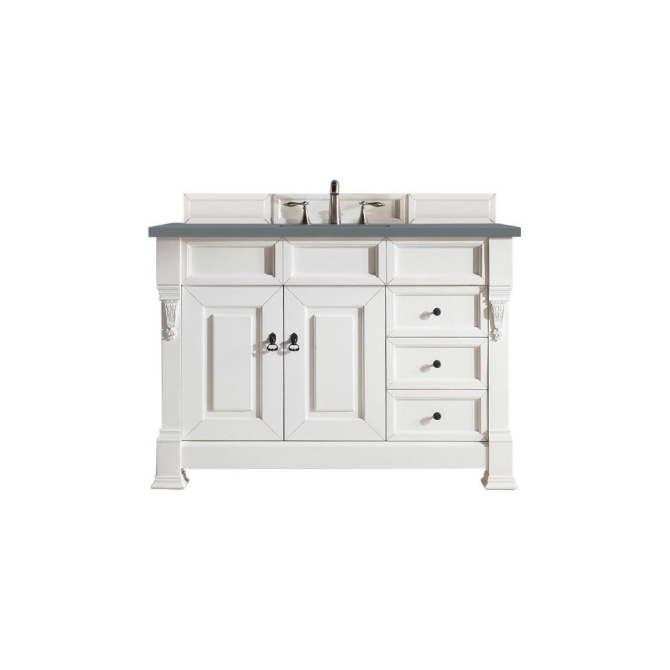 Base with Sink Top Bright White White Vanities