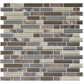Mosaic Tortoise Shell Blend Glass Brown Tile