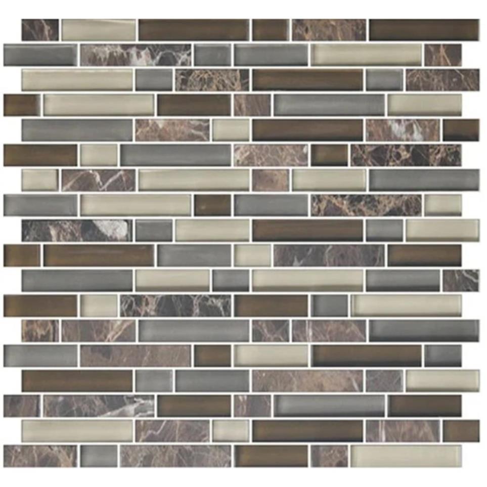 Mosaic Tortoise Shell Blend Glass Brown Tile