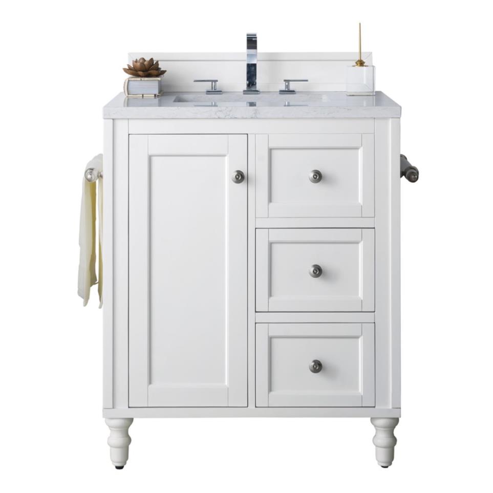 Base with Sink Top Bright White White Vanities