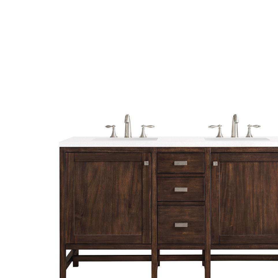 Base with Sink Top Mid Century Walnut Dark Finish Vanities