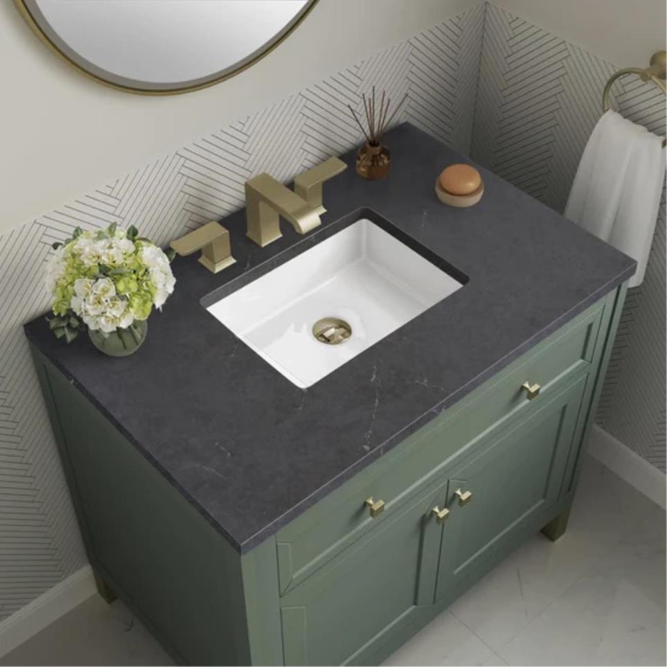 Base with Sink Top Smokey Celadon Green Vanities