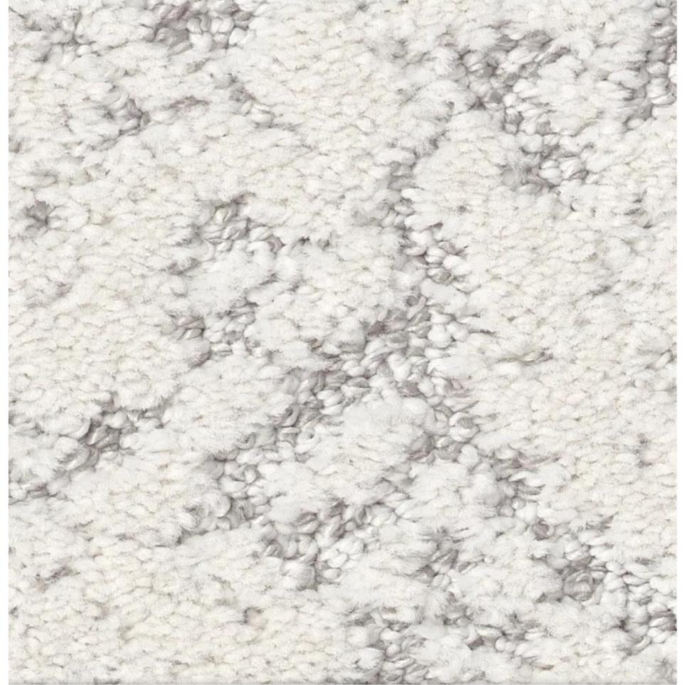 Pattern Spun Cotton White Carpet