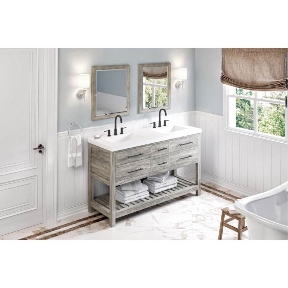 Base with Sink Top Weathered Grey Grey / Black Vanities
