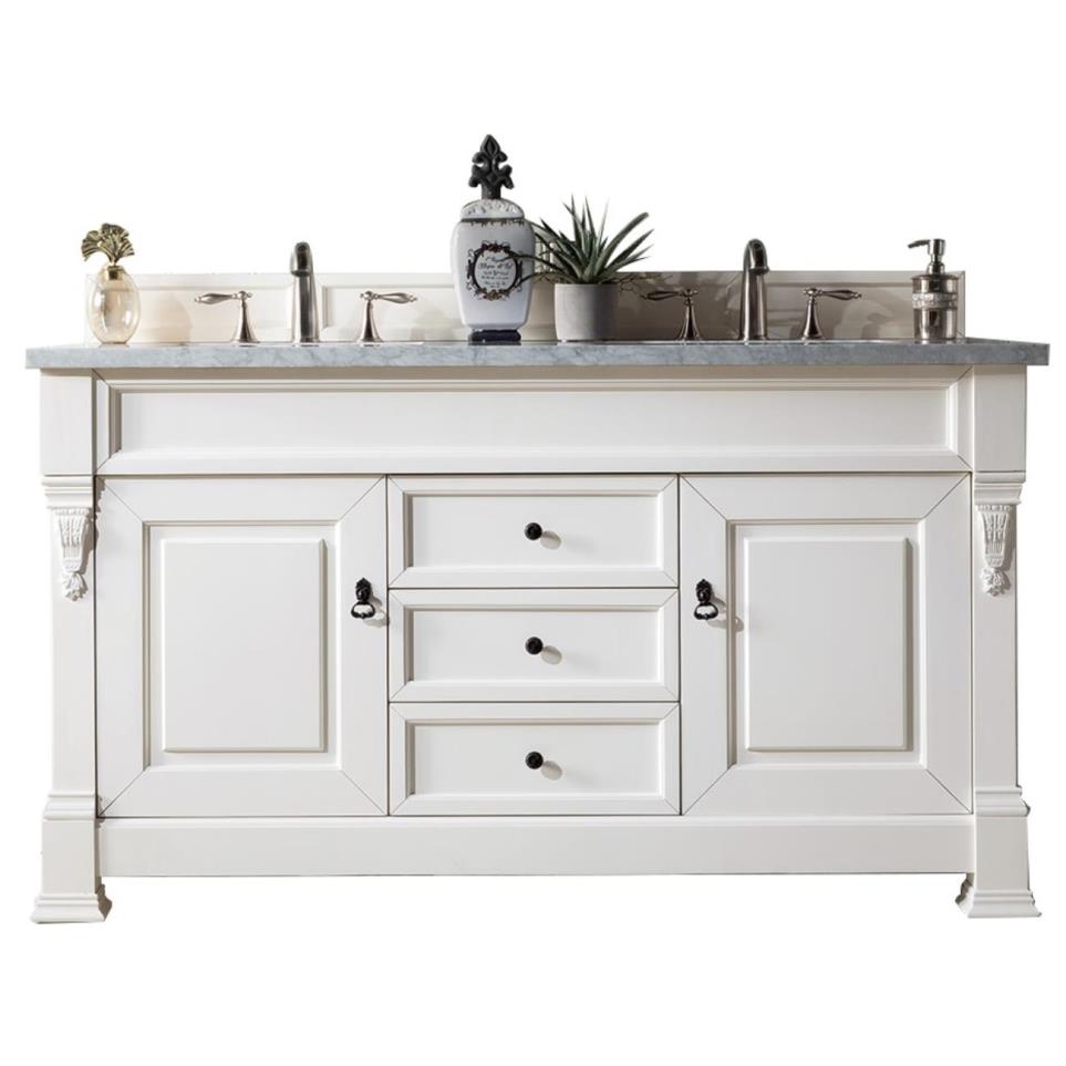 Base with Sink Top Bright White White Vanities