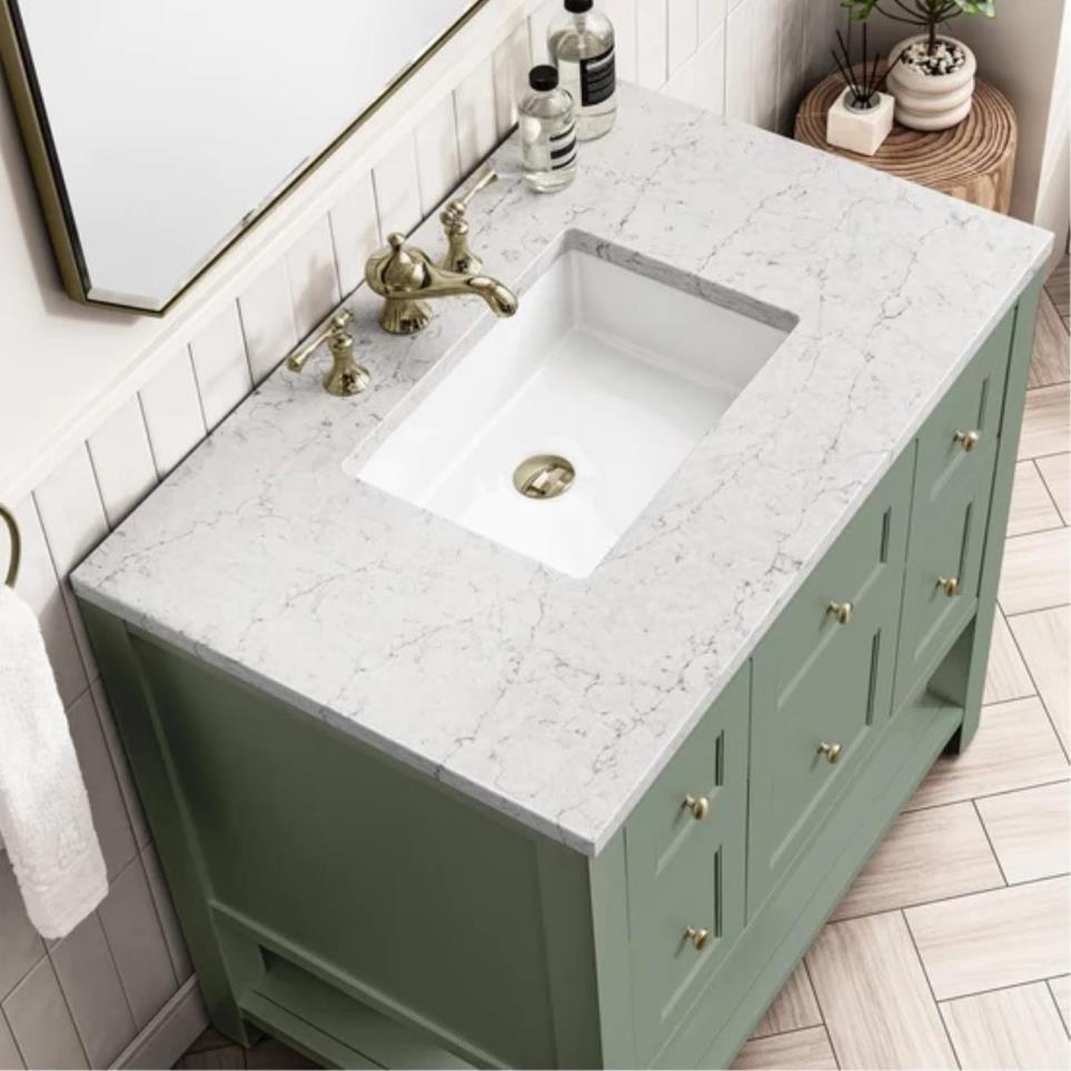 Base with Sink Top Smokey Celadon Green Vanities