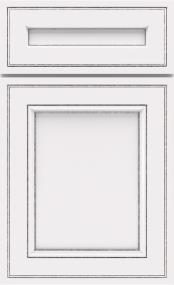 Square White With Amaretto Creme Detail Glaze - Paint Cabinets