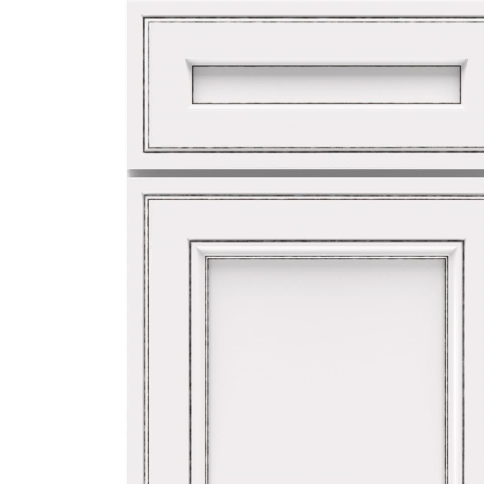 Square White With Amaretto Creme Detail Glaze - Paint Square Cabinets