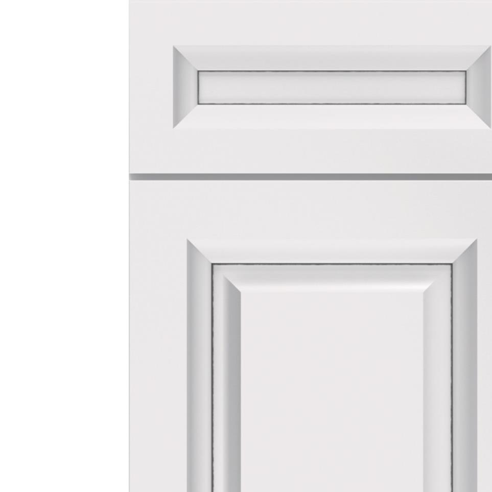 5 Piece White With Grey Stone Detail Glaze - Paint 5 Piece Cabinets